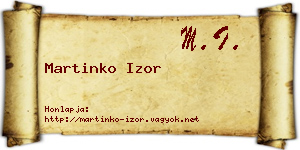 Martinko Izor névjegykártya